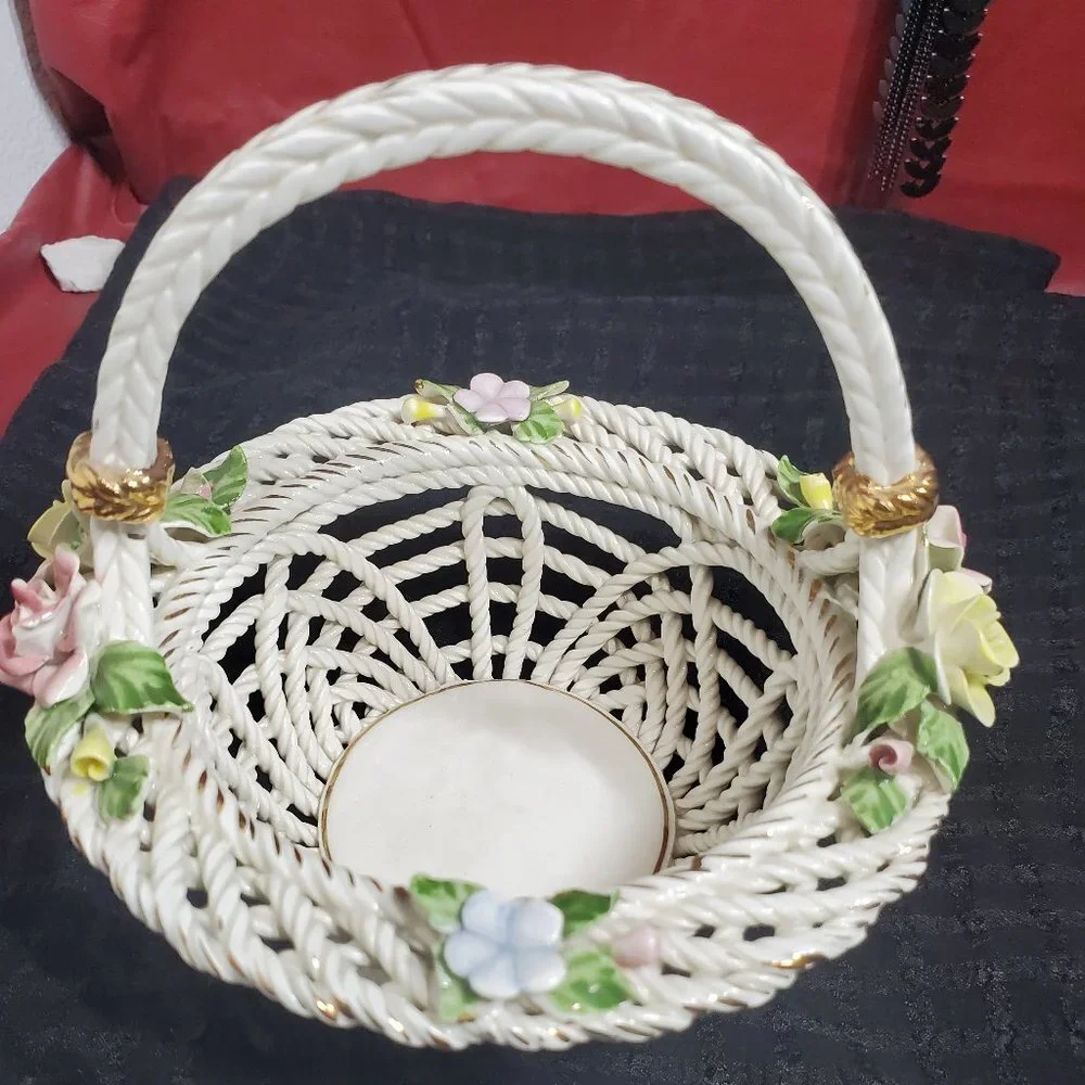Levante Spain Porcelain Basket